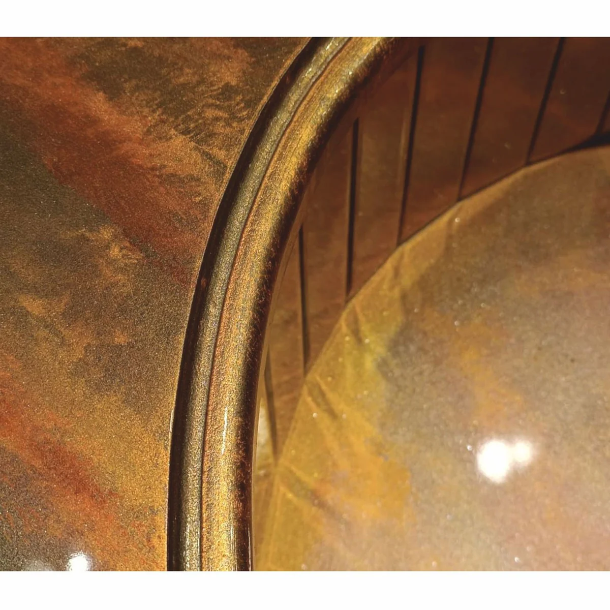 Luxury Art Deco coffee table copper / gray / gold Ø 104 cm - living room furniture