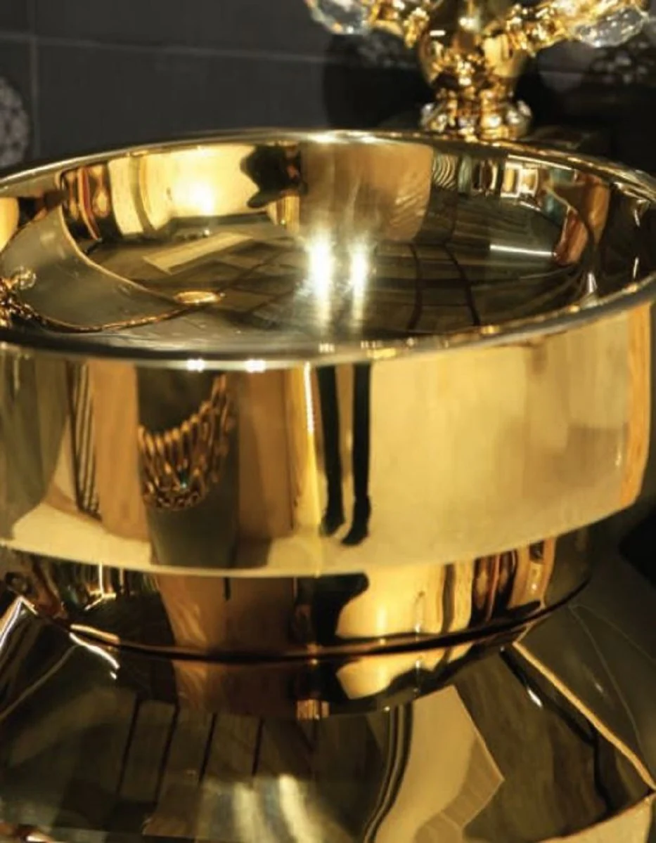 Luxury stainless steel washbasin gold 40 x H. 86 cm - Golden bathroom furniture - Hotel & Restaurant Collection - Luxury quality