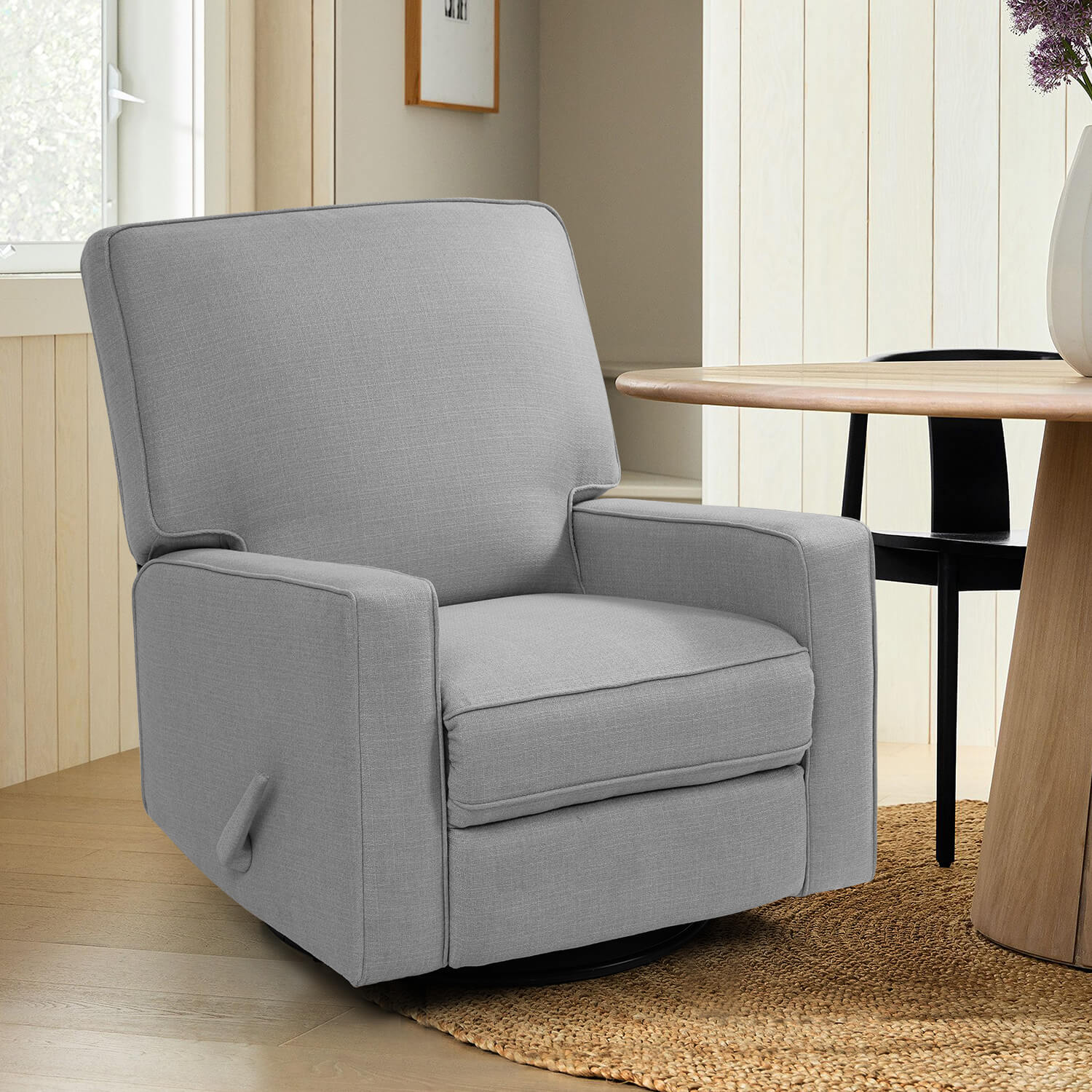 Manual Recliner Nursery Glider & Swivel Rocking Recliner Chair, Fabric