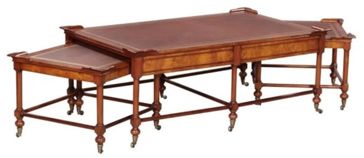 Luxury living room coffee table light brown / brown 133 x 81 x H. 50 cm - luxury quality