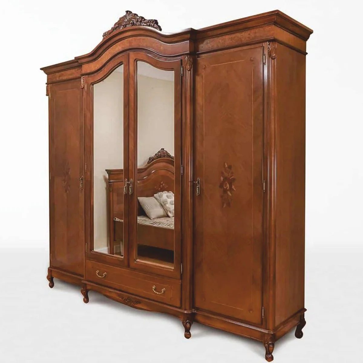 Luxury Baroque Bedroom Cabinet Dark Brown 248.5 cm - Baroque Bedroom Furniture