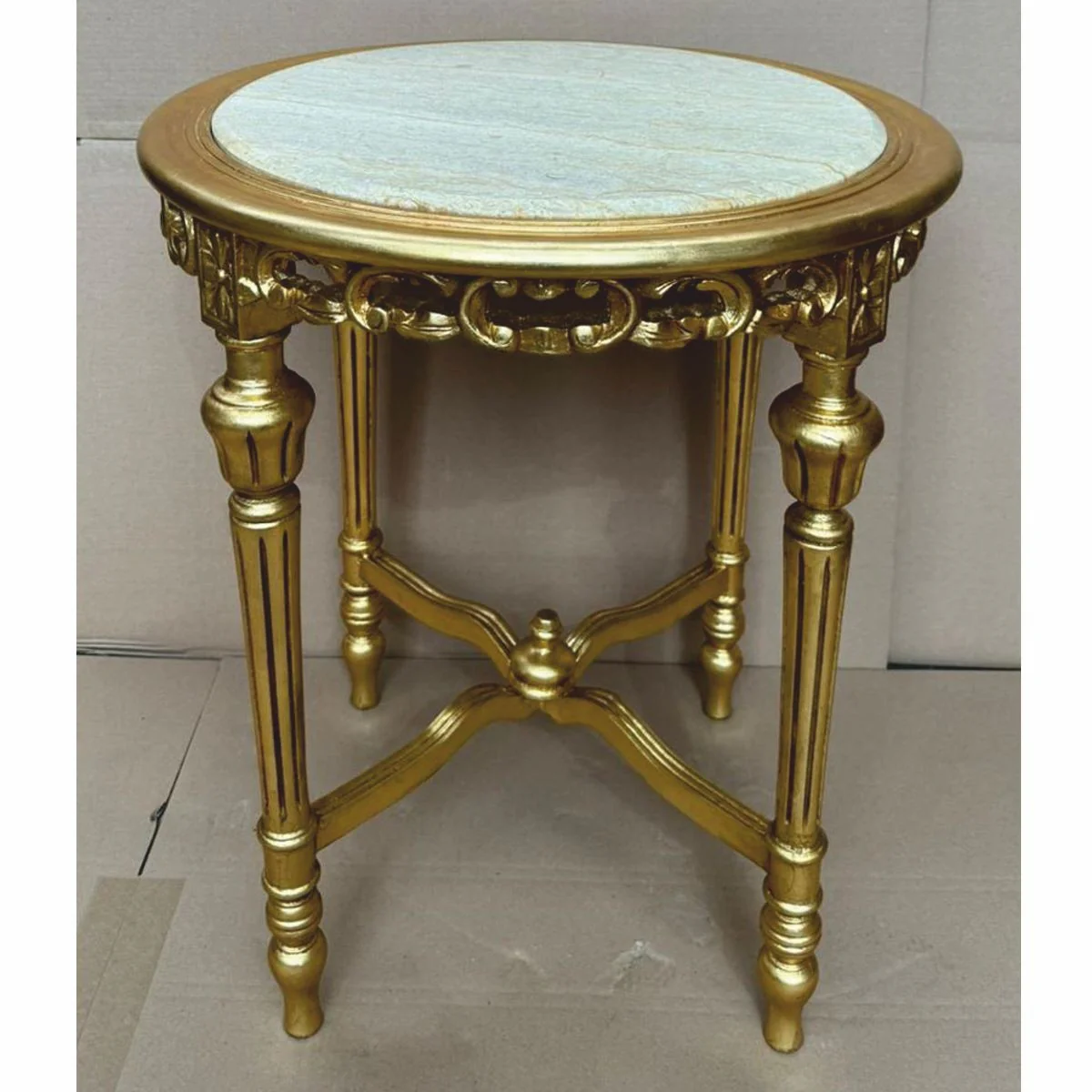 Baroque side table gold / gray Ø 60 x H. 72 cm - Baroque furniture