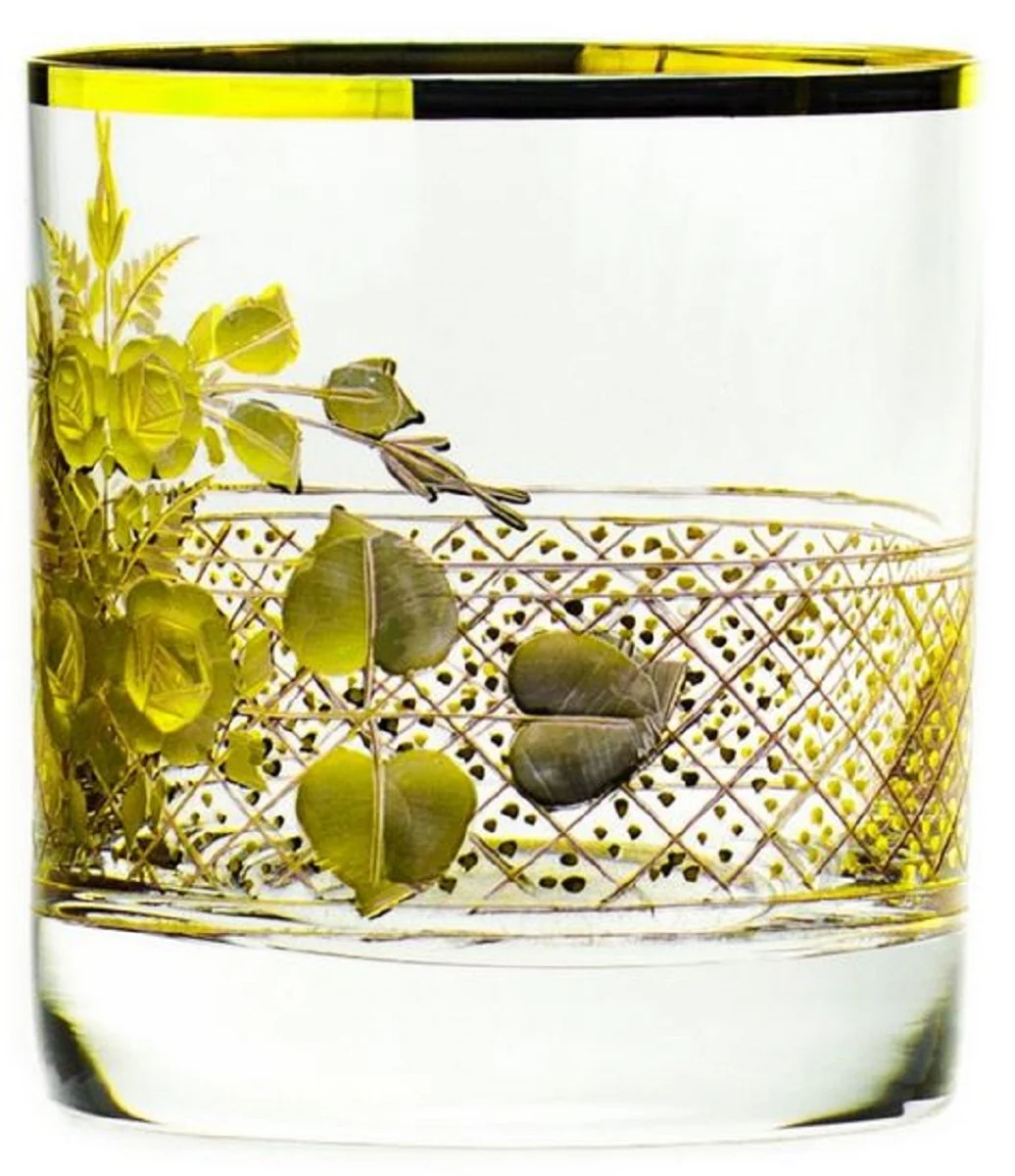 Luxury Baroque Whiskey Glass Set of 6 Gold Ø 8 x H. 9 cm - Handmade and hand-engraved whiskey glasses - Hotel & Restaurant Accessories - Luxury Quality