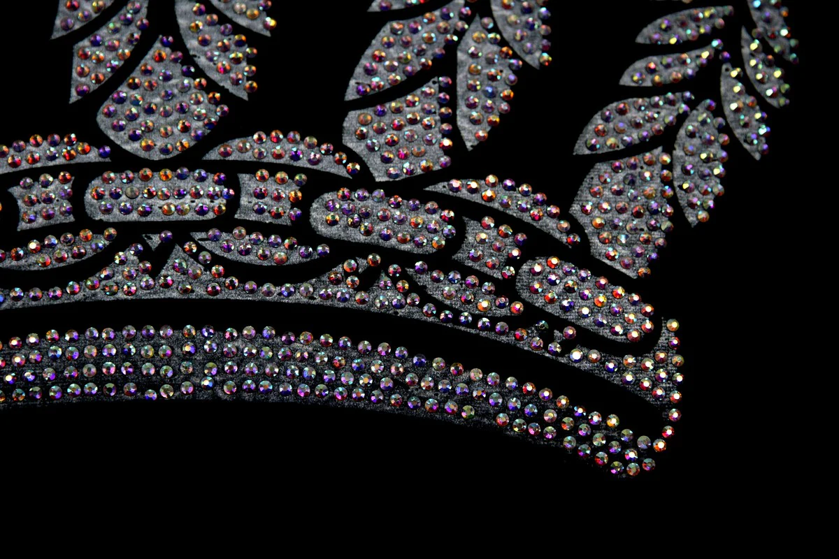 Harald Glööckler luxury decorative cushion Pompöös by black / silver crown with rhinestones - Glööckler cushion AAA