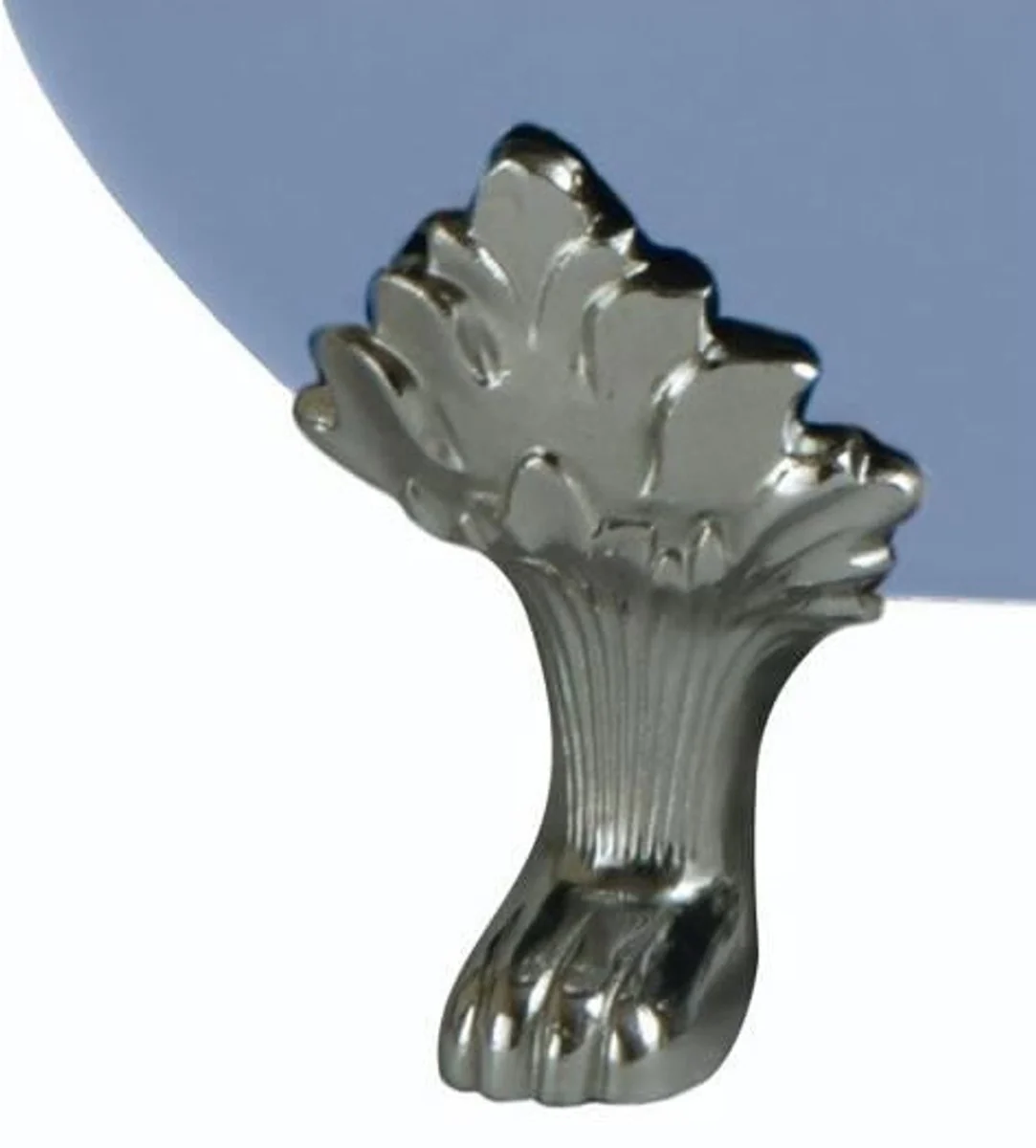 Luxury Art Nouveau cast iron bathtub light blue / white / silver 180 x 77 x H. 79 cm - Curved freestanding bathtub - Baroque & Art Nouveau bathroom furniture