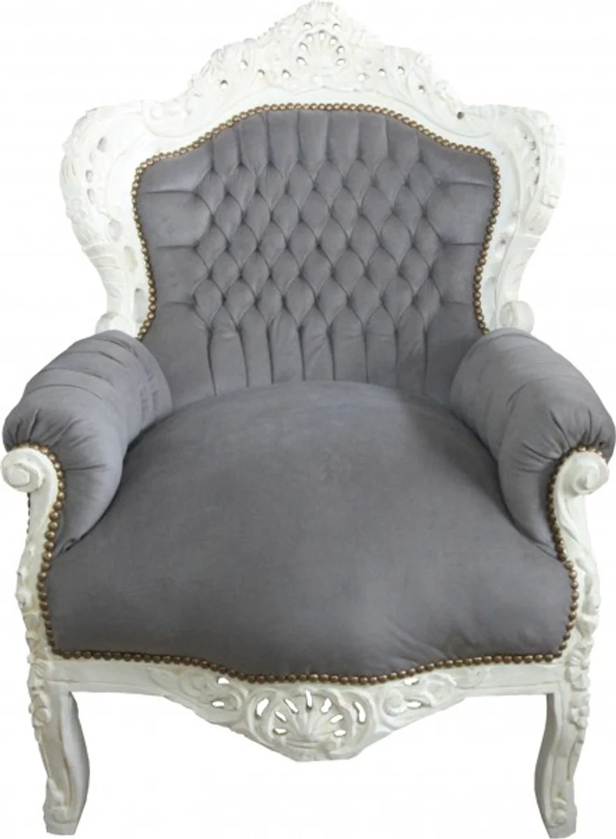 Baroque armchair King gray / cream - antique style