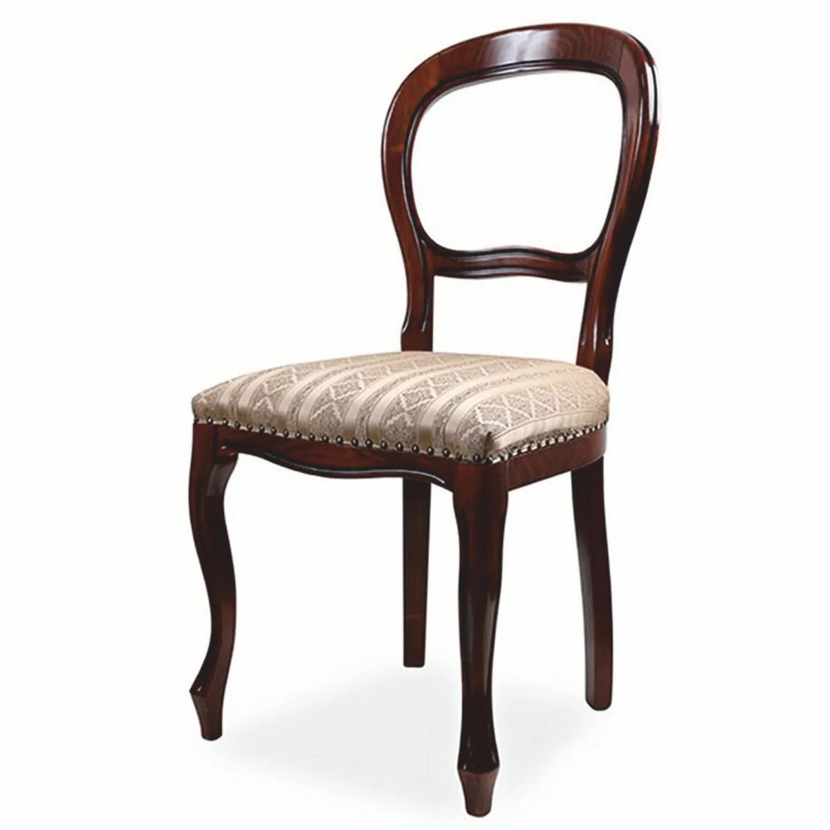 Luxury Baroque Dining Room Chair Set of 4 Gold / Dark Brown - Baroque Furniture