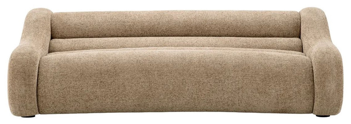 Luxury sofa sand color 230 x 120 x H. 71 cm - Curved living room sofa - Living room furniture - Luxury furniture - Living room furnishings - Luxury furnishings - Luxury quality