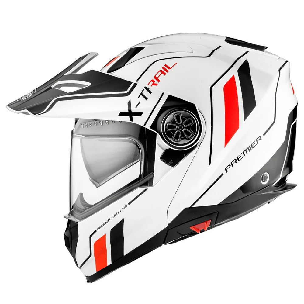PREMIER XTRAIL EVO XT 2 MODULAR HELMET WHITE / BLACK / RED