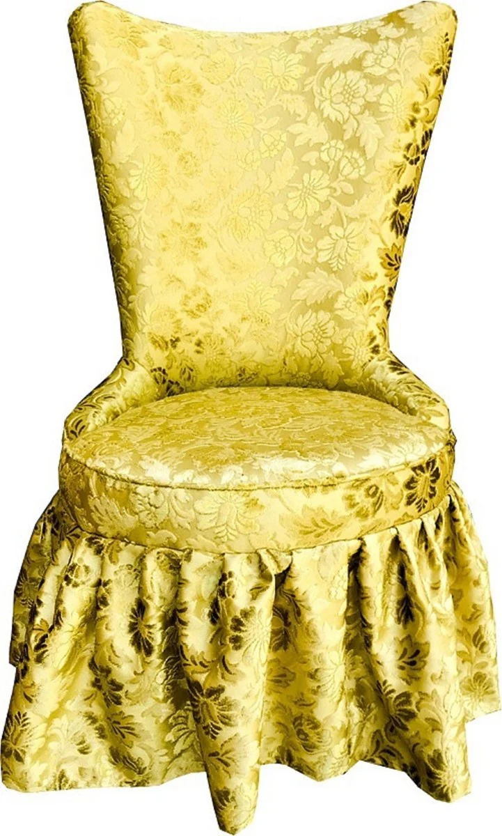 Pompöös by Luxury Baroque Castle Dining Room Chairs Gold Bouquet Pattern / Gold - Pompöös Baroque Chairs designed by Harald Glööckler - 4 Dining Room Chairs - Baroque Furniture