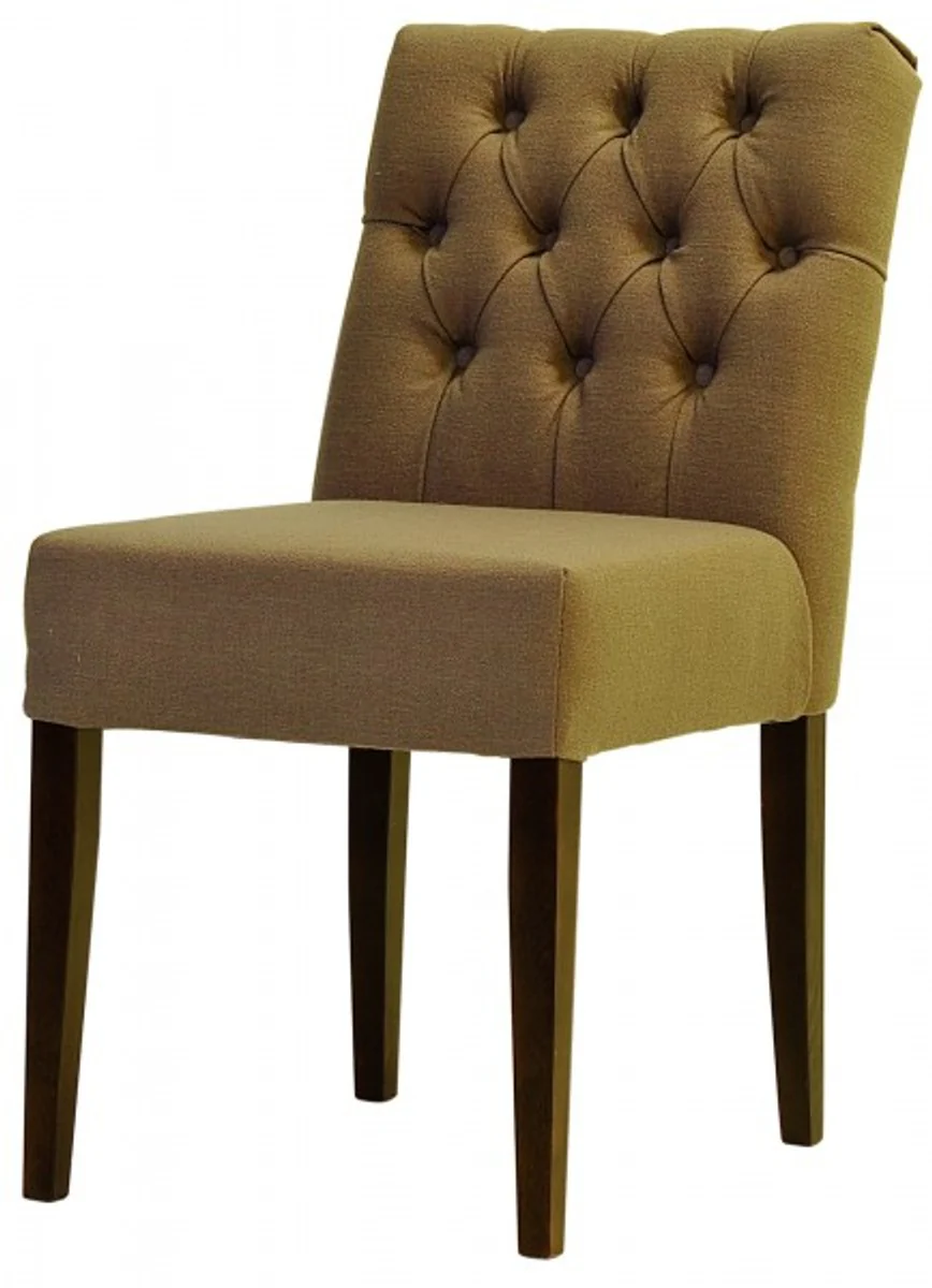 Designer dining room chair model EF 283 khaki / brown - hotel furnishings - beech wood - Chesterfield design