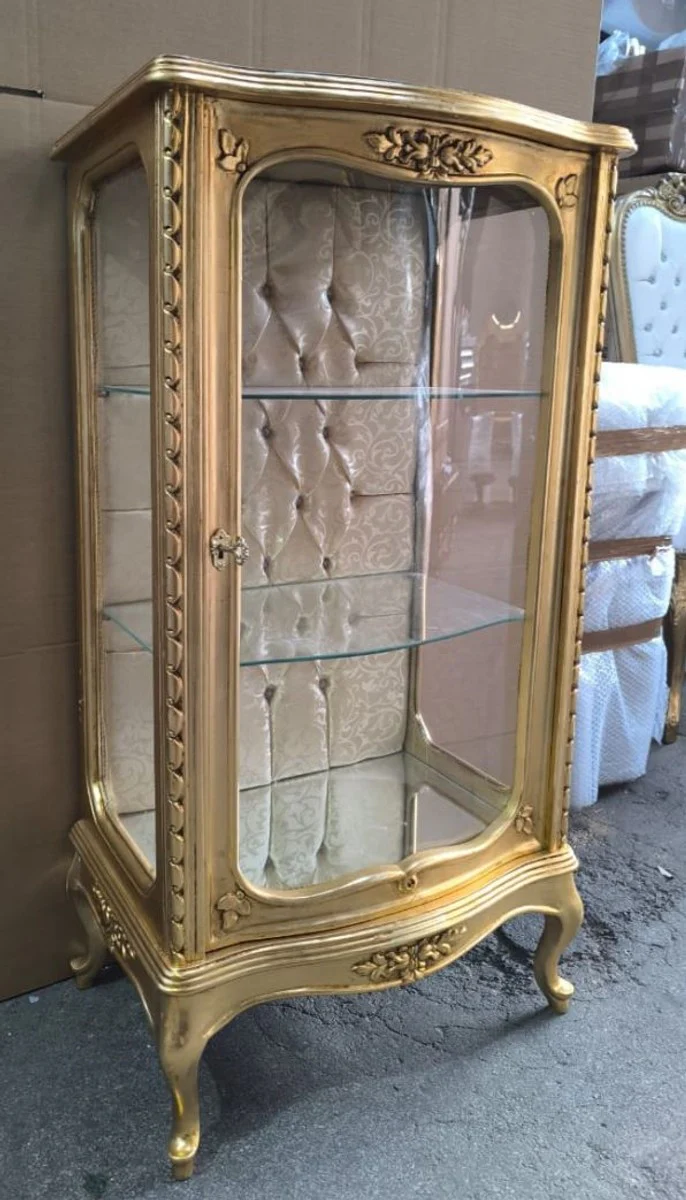 Baroque showcase with glass door gold H. 114 cm - Baroque style furniture