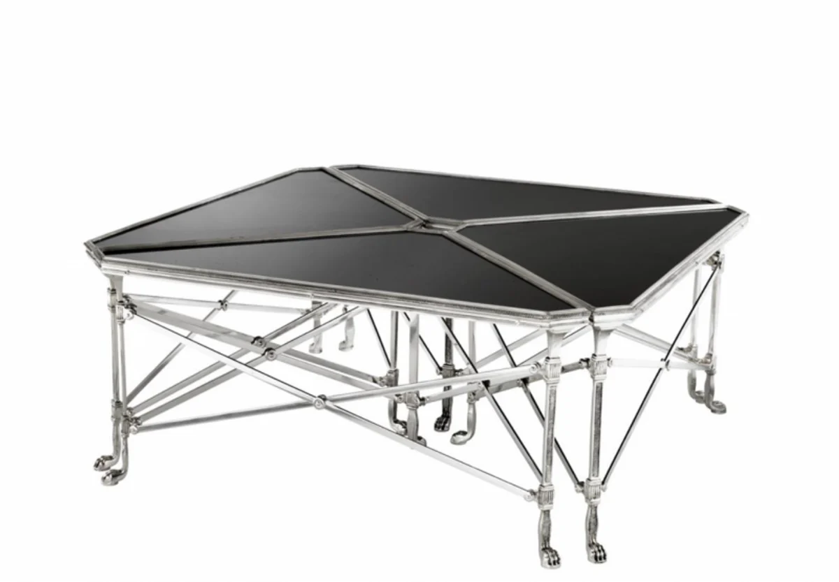 Luxury Art Deco Designer Coffee Table Antique Silver - Living Room Salon Table - Luxury Collection