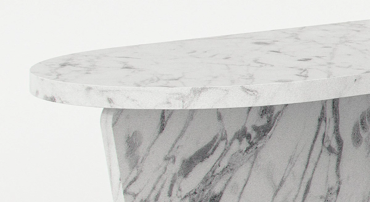 Luxury marble coffee table white 140 x 70 x H. 35 cm - Rectangular living room table made of high-quality Spanish Carrara marble - Luxury furniture