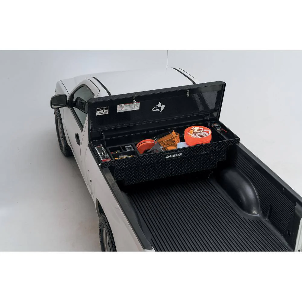 61.86 Matte Black Aluminum Low Profile Truck Tool Box for Mid-Size Trucks