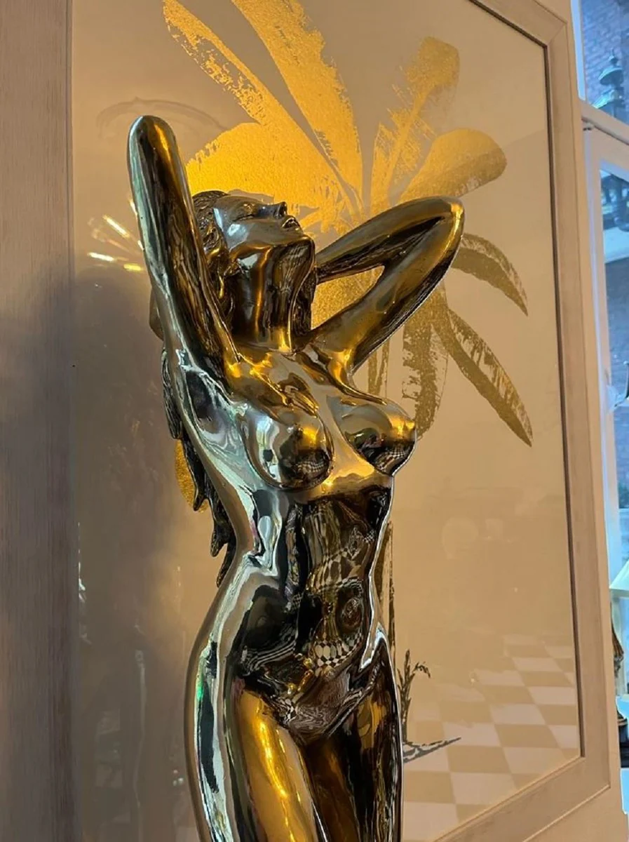 Luxury bronze decorative sculpture woman gold 40 x 30 x H. 100 cm - Large bronze sculpture - Large bronze figure - XXL bronze figure - XXL bronze sculpture - Luxury XXL decorative accessories