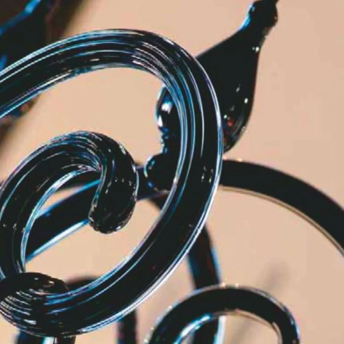 Luxury Baroque crystal glass chandelier black / gold Ø 60 x H. 70 cm - Made in Italy