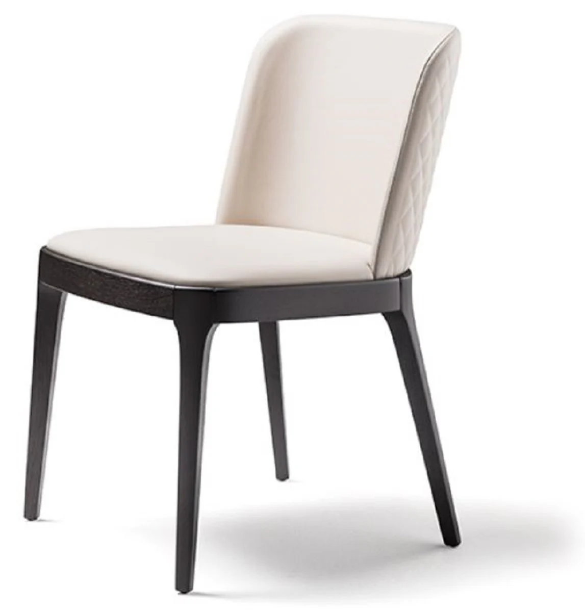 Luxury dining room chair set of 8 cream / black - 6 dining room chairs without armrests & 2 dining room chairs with armrests - Luxury dining room furniture - Luxury quality - Made in Italy