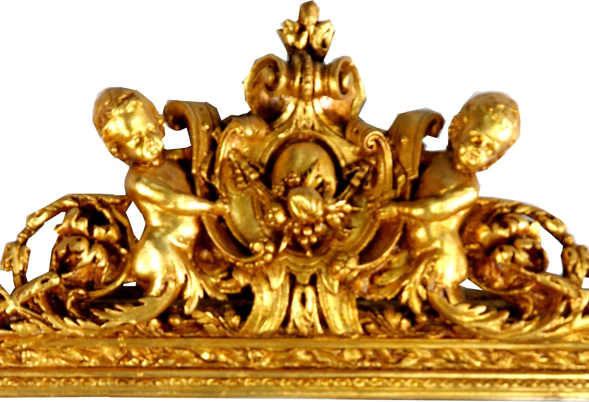 Baroque wall mirror gold 100 x H. 186 cm - Magnificent baroque mirror with beautiful decorations