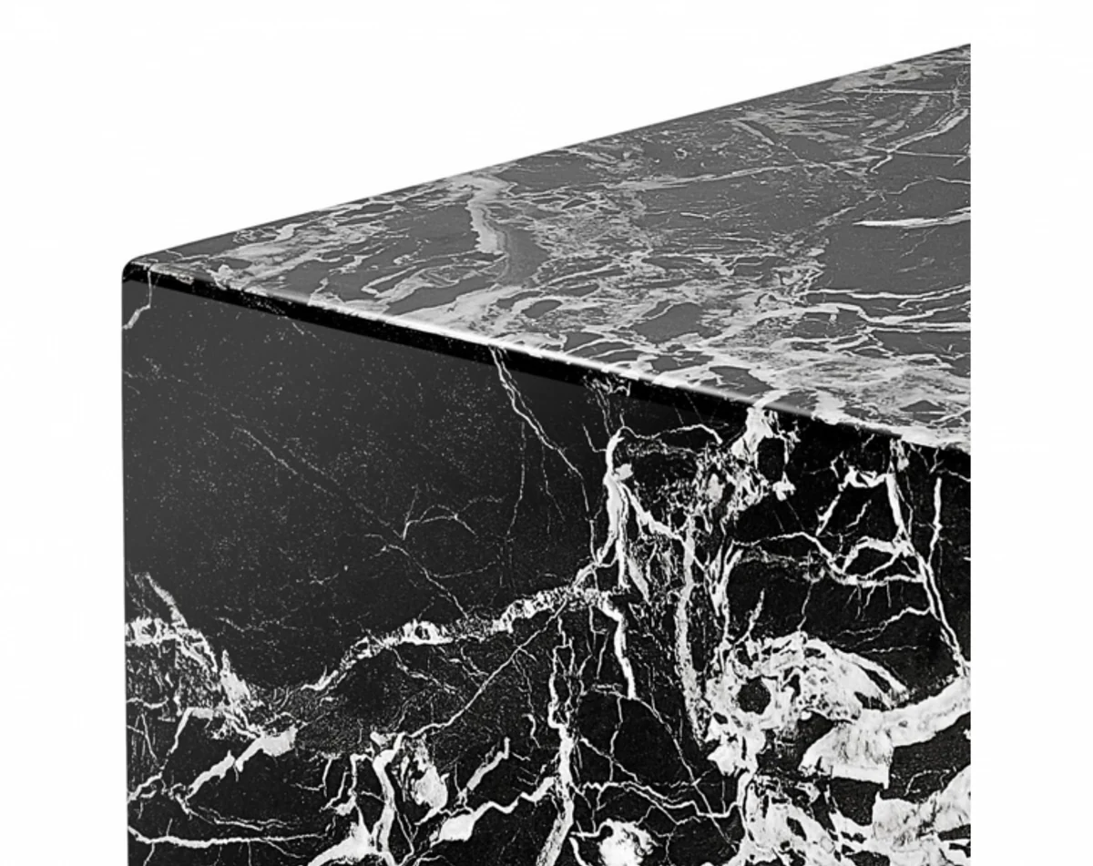 Luxury Art Deco designer side table made of black artificial marble - luxury quality