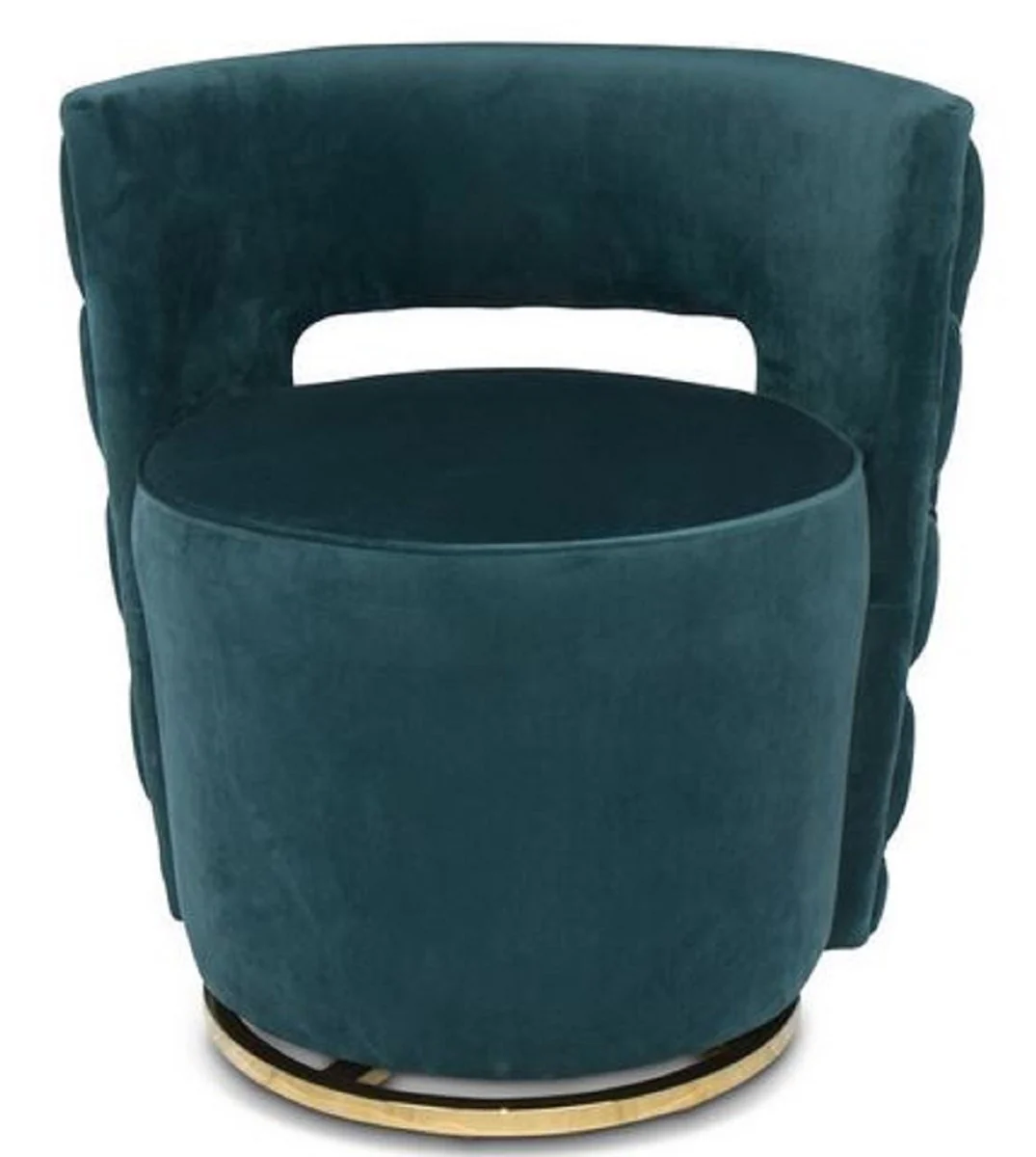 Luxury Chesterfield swivel armchair dark green 65 x 58 x H. 69 cm - Velvet armchair - Luxury furniture