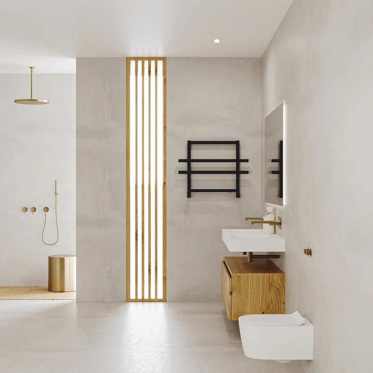 Luxury towel warmer black 60 x H. 45 cm - bathroom accessories