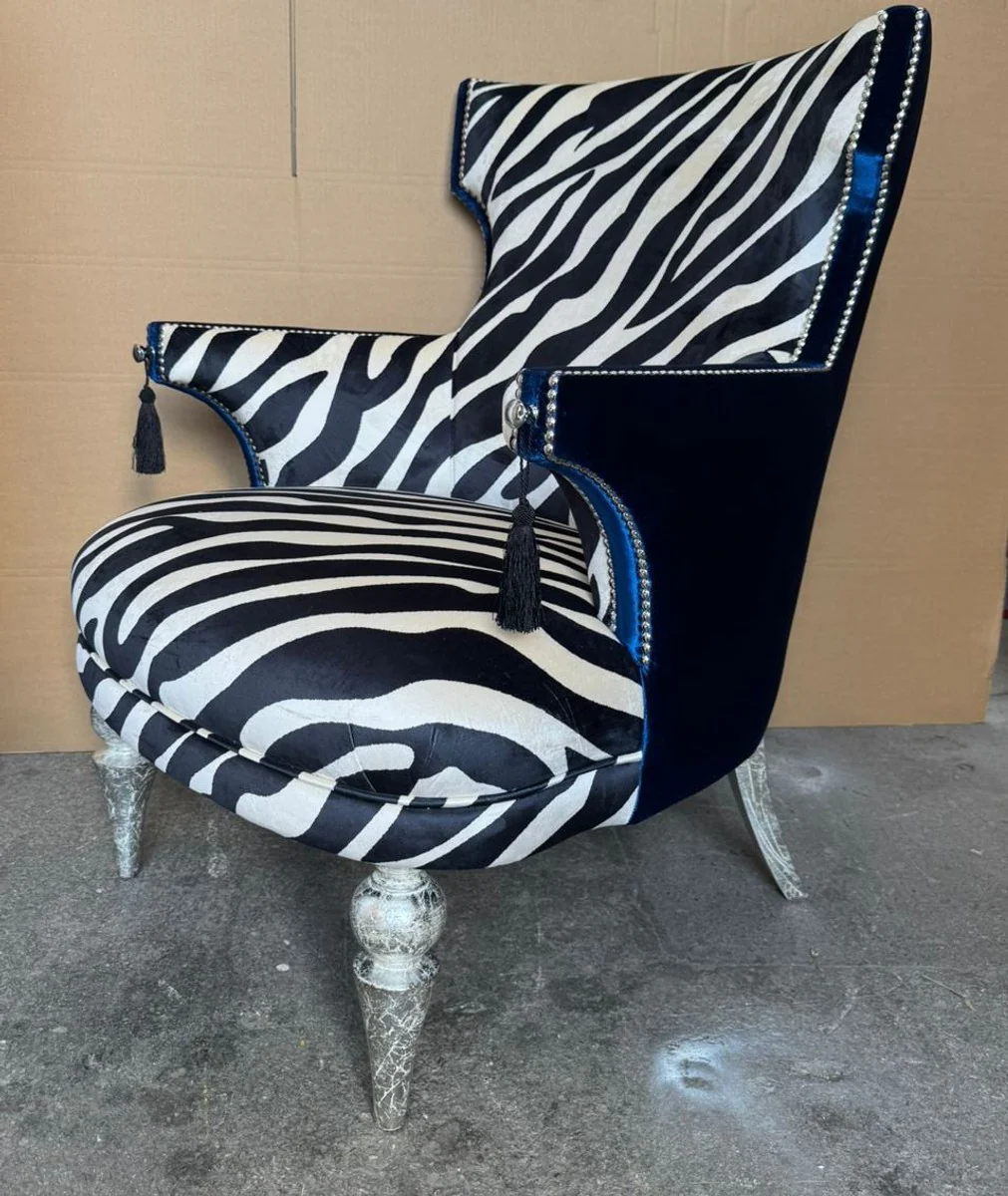 Baroque living room armchair with zebra design - Baroque furniture