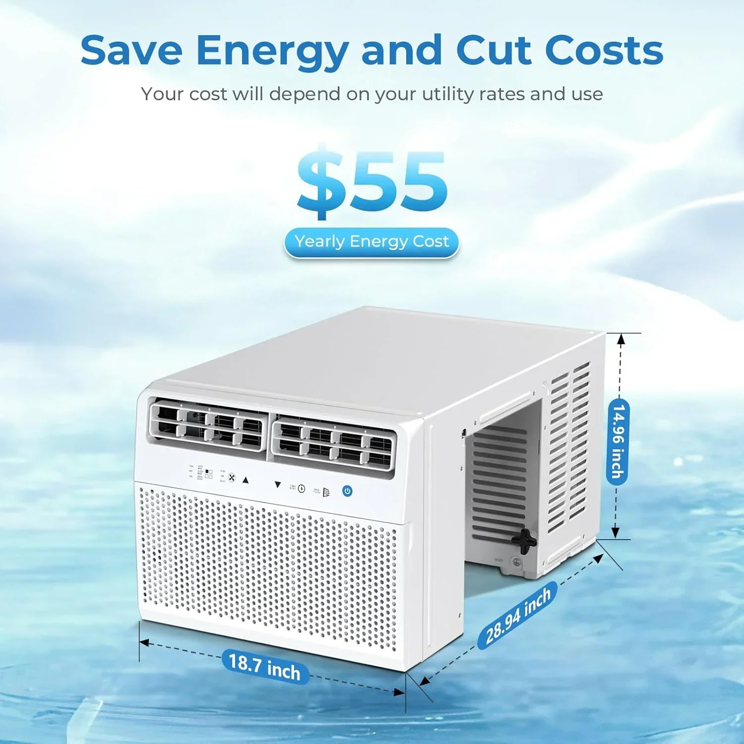 Antarctic Star U-Shaped Air Conditioner Window 12000BTU Ultra Quiet Window Air Conditioner Cools