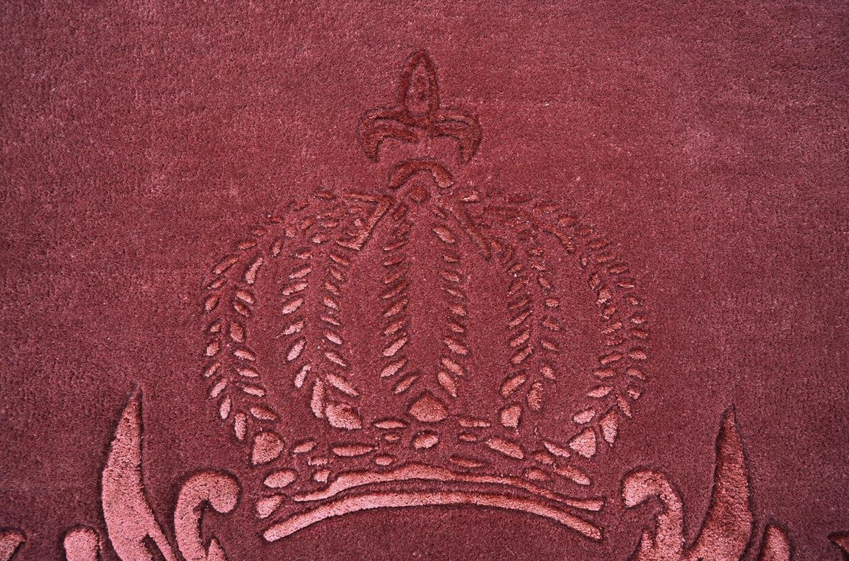 Pompöös by Luxury Baroque Carpet Crown by Harald Glööckler Bordeaux Red - Various Sizes