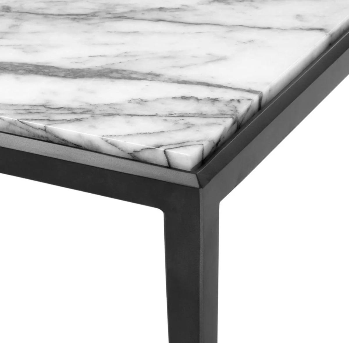 Coffee table in bronze with white marble top 160 x 78 x H. 40 cm - luxury living room furniture