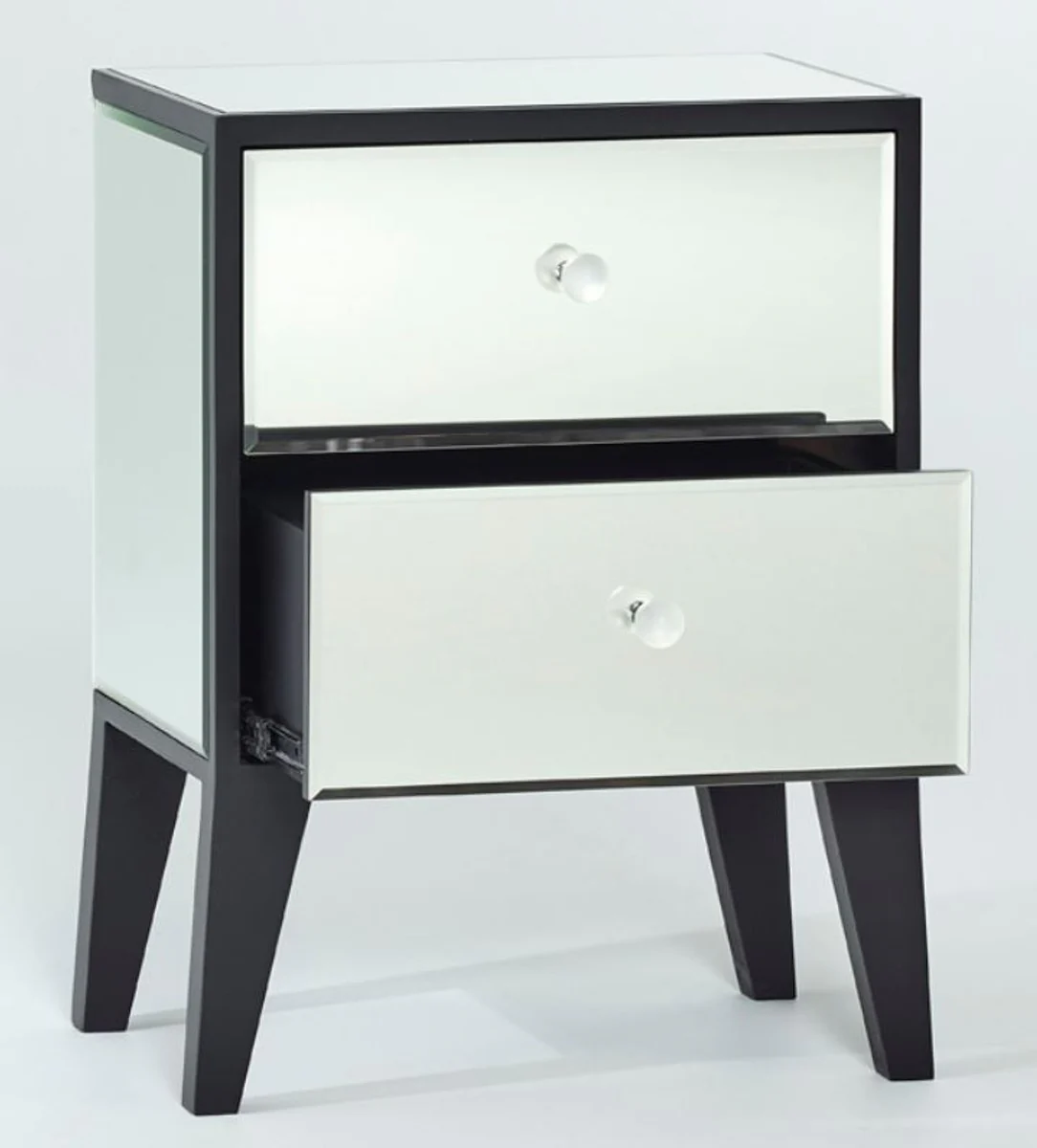 Luxury bedside table with 2 drawers black - luxury bedroom furniture