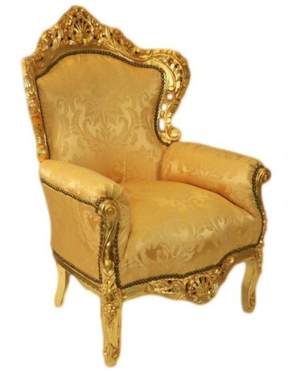 Baroque Armchair King Gold Pattern / Gold Bouquet - Furniture Antique Style