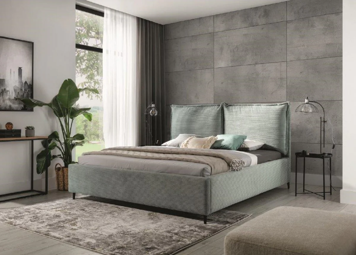 Luxury double bed green / black - Various sizes - Modern solid wood bed with headboard - Modern bedroom furniture - Luxury collection