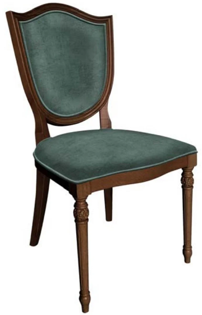 Art Deco Dining Chair Set Green / Brown - 6 Handmade Art Deco Kitchen Chairs - Art Deco Dining Room Furniture