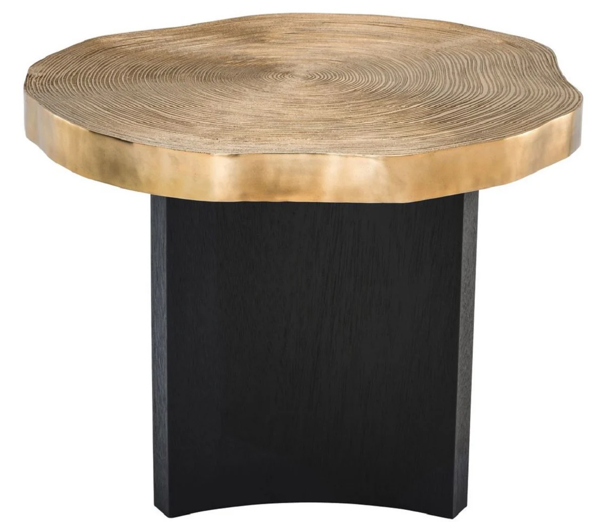 Luxury side table brass / black Ø 63.5 x H. 50.5 cm - Luxurious side table with table top in tree disc design