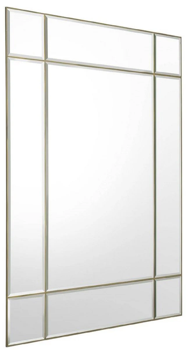 Luxury wall mirror vintage brass colored 140 x 4 x H. 180 cm - living room mirror - bedroom mirror - cloakroom mirror - luxury furniture