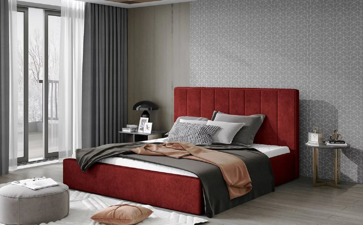Luxury double bed with burgundy red mattress - various sizes