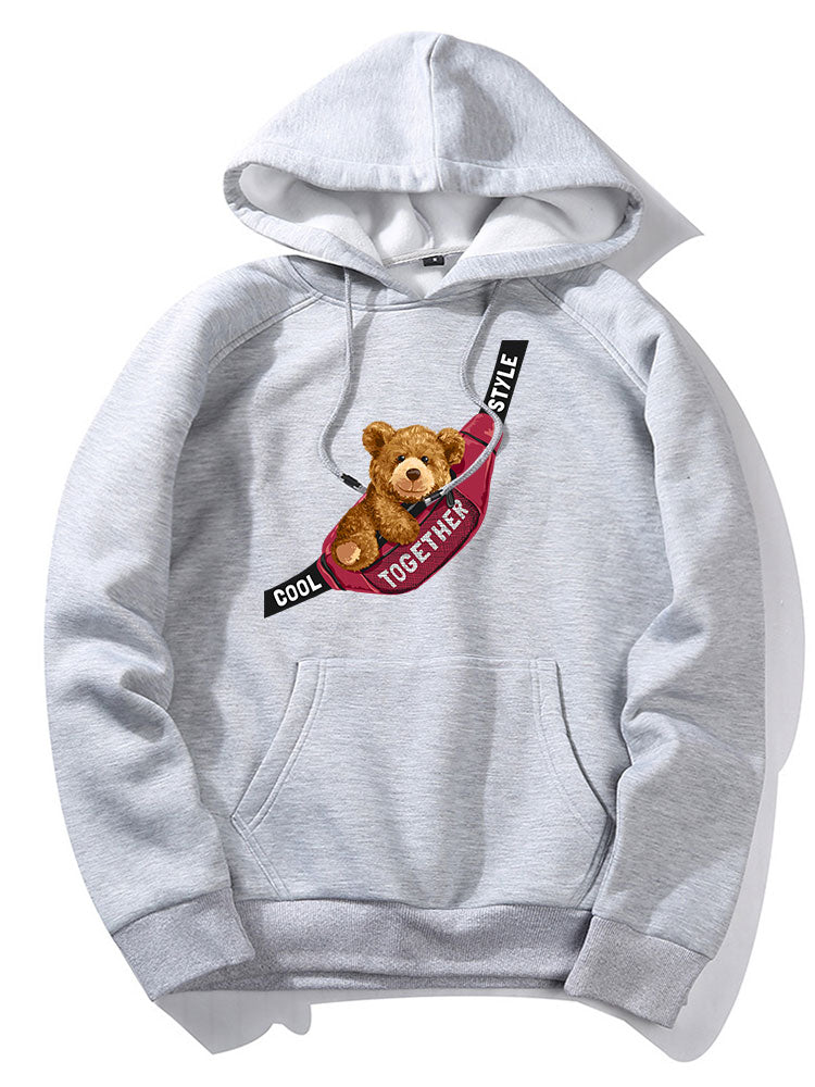 Shoulder Bag Bear Print Hoodie
