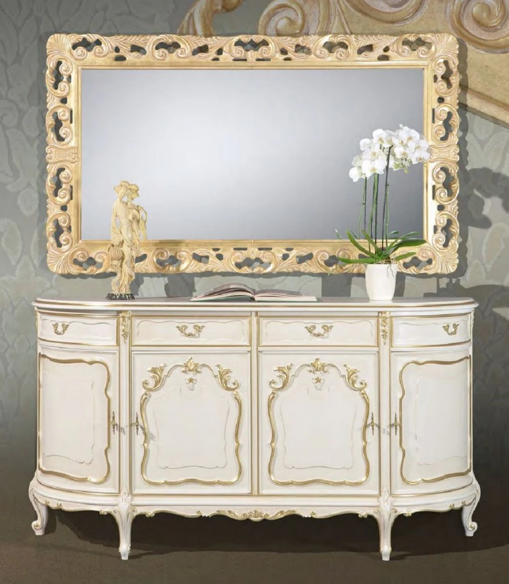 Luxury Baroque Mirror Gold - Rectangular Solid Wood Wall Mirror in Baroque Style - Magnificent Baroque Furniture - Luxury Quality - Made in Italy