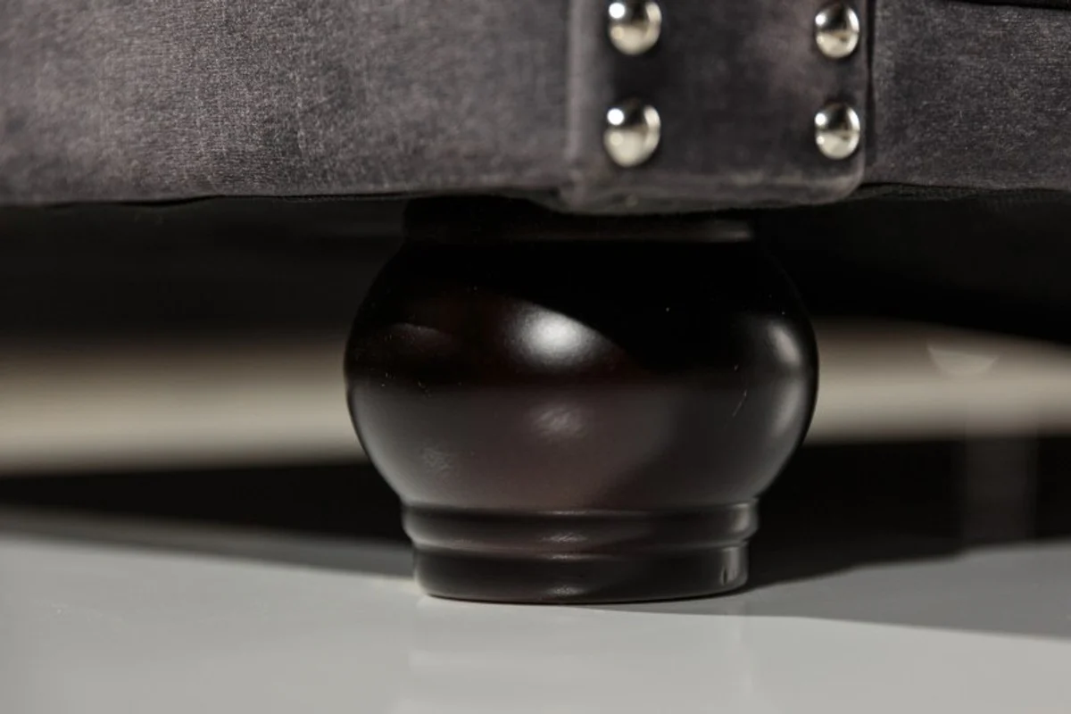 Chesterfield 3er Sofa in Grau / Braun 205 x 73 x H. 85 cm - Designer Chesterfield Sofa