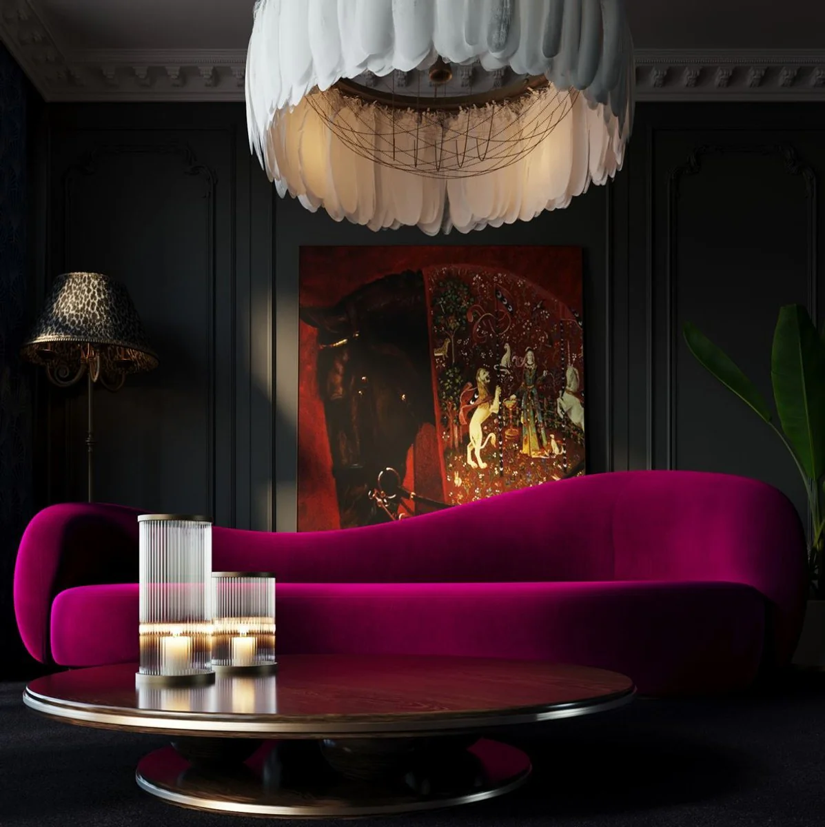 Luxury Velvet Sofa Purple 280 cm - Living Room Sofa & Hotel Furniture