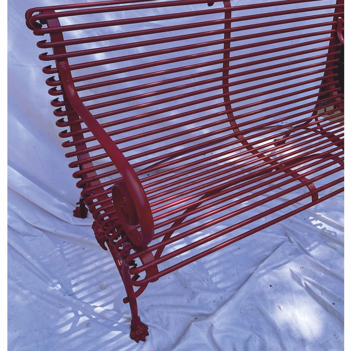 Art Nouveau garden bench dark red 120 cm - Baroque & Art Nouveau garden furniture