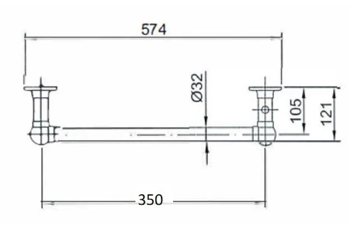 Luxury bathroom heater 574 x H. 850 mm - towel radiator - vintage bathroom radiator towel holder chrome