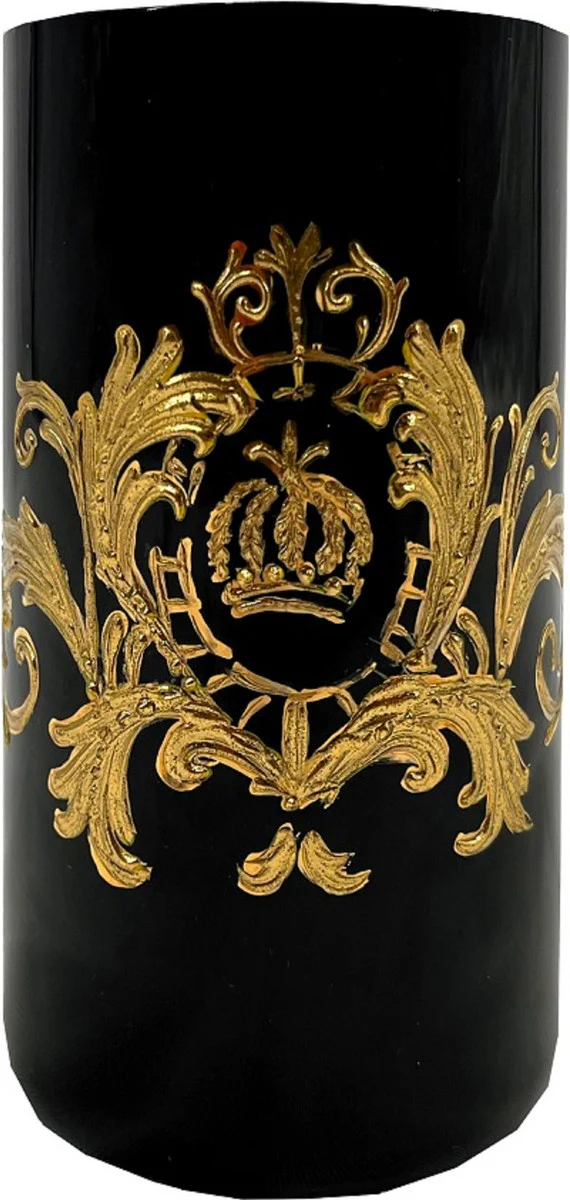 Pompöös by Luxus water glass set black / gold Ø 6.5 x H. 14.5 cm - water glasses with 24 carat gold plating - Pompöös glasses designed by Harald Glööckler